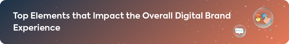 A section header titled 'Top Elements that Impact the Overall Digital Brand Experience,' introducing the key components of a successful strategy.